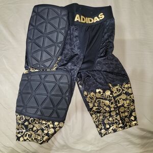 Euc Adidas Mens Padded Shorts - Black and Gold.